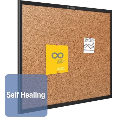 Quartet Cork Bulletin Board, 2'x1-1/2', Aluminum Frame/Black QRT2301B